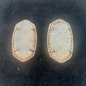 KENDRA SCOTT Elegant Rose Gold Druzy Stud Earrings